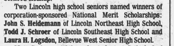 Clipping from Lincoln Journal Star